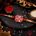 Traditional Rakhi for Brother – Floral Stone Design