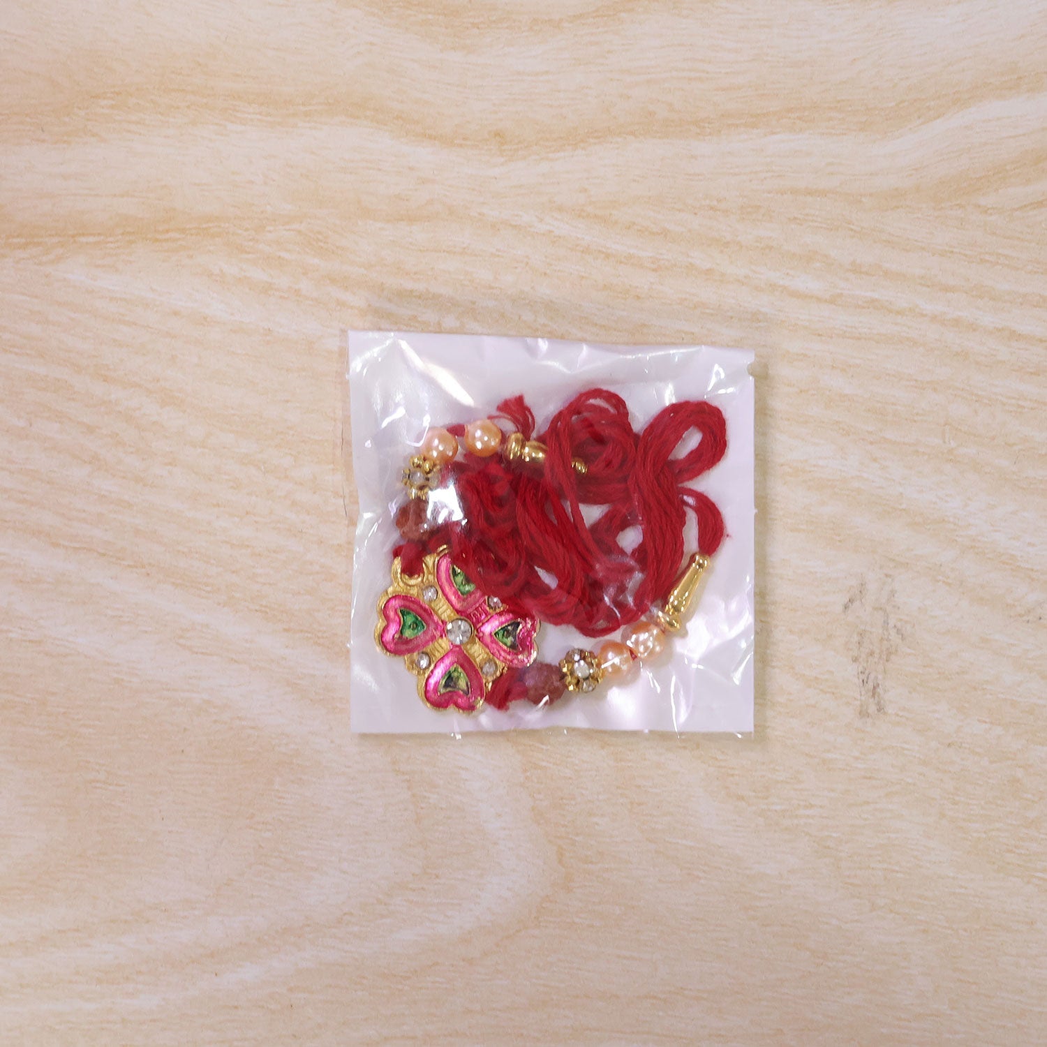 Floral Clover Stone Designer Premium Traditional Rakhi for Brother