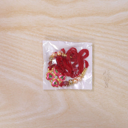 Floral Clover Stone Designer Premium Traditional Rakhi for Brother
