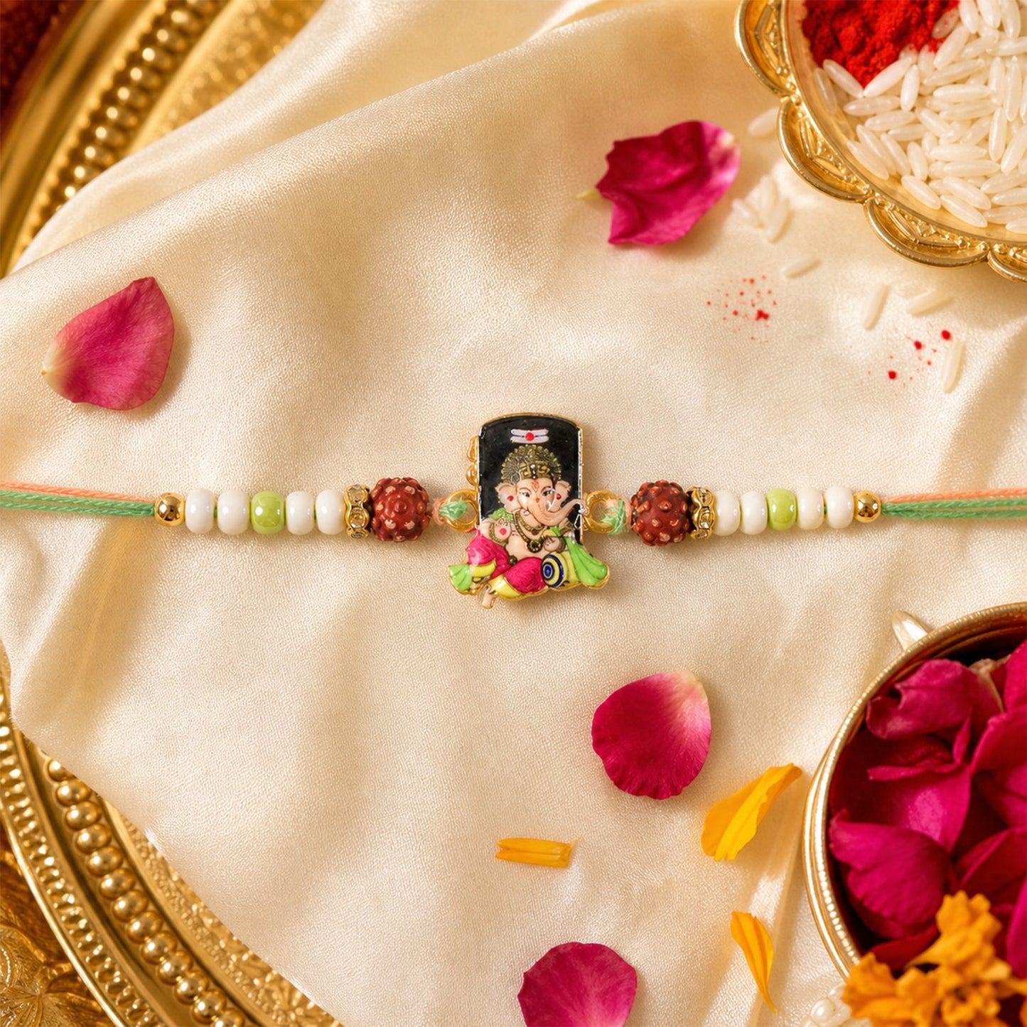 Cute Cartoon Beads Charm Rakhi for Brother Bhai Raksha Bandhan Festival Special Gift