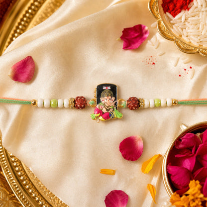 Cute Cartoon Beads Charm Rakhi for Brother Bhai Raksha Bandhan Festival Special Gift