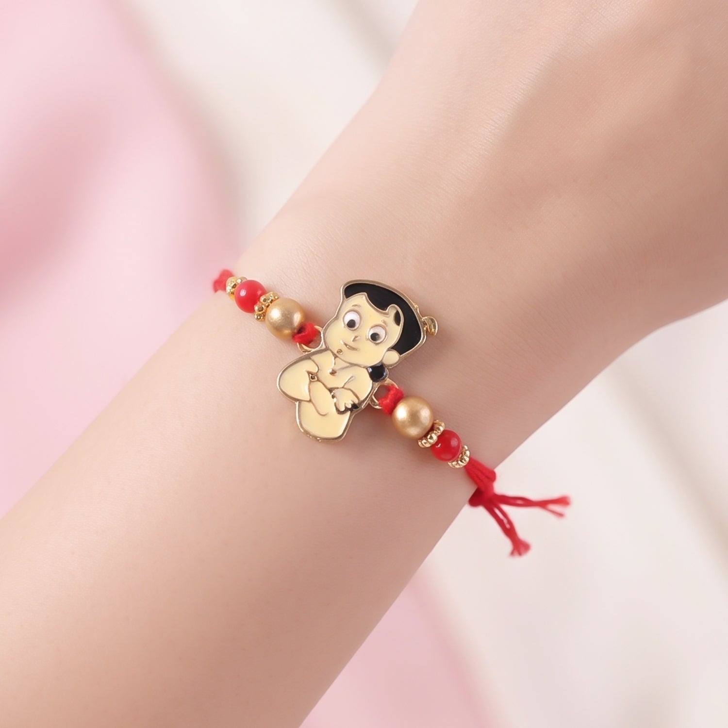 Cute Kids Cartoon Beads Rakhi for Brother Bhai Raksha Bandhan Festival Special Gift