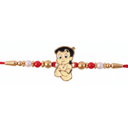 Cute Kids Cartoon Beads Rakhi for Brother Bhai Raksha Bandhan Festival Special Gift
