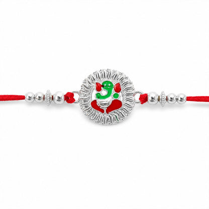 Lord Ganesha Stone Studded Premium Designer Rakhi for Brother