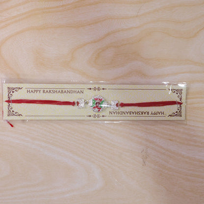 Ethnic Enamel Flower Rakhi with Stone – Rakhi for Brother