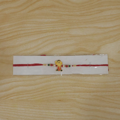 Cute Cartoon Boy Beads Rakhi for Brother Bhai Raksha Bandhan Festival Special Gift