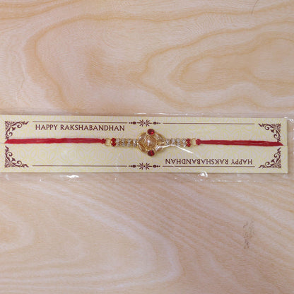 Floral Bar Stone Studded Premium Designer Traditional Rakhi for Brother