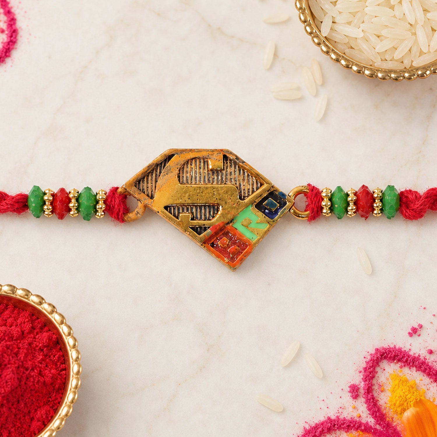 Bro Text  Designer Premium Traditional Rakhi for Brother
