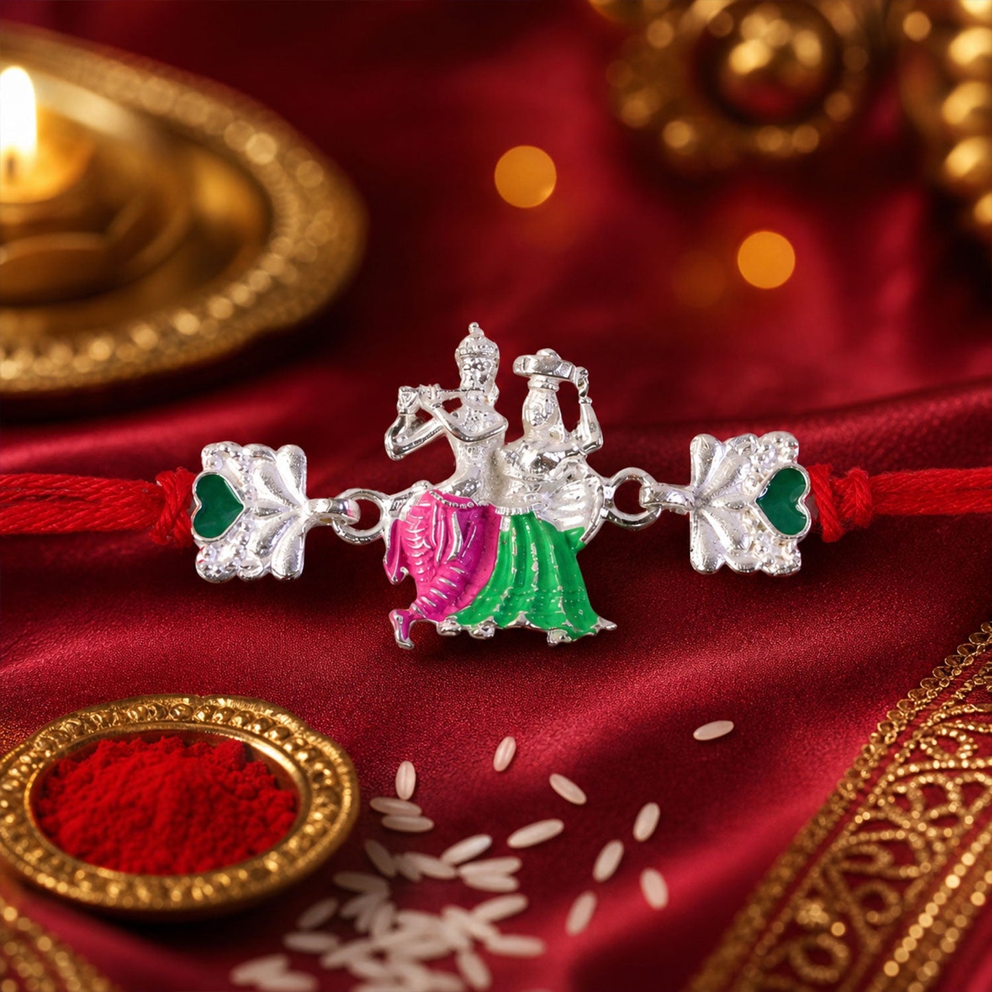 Religious Radha Krishna Motif Rakhi – Rakhi for Brother