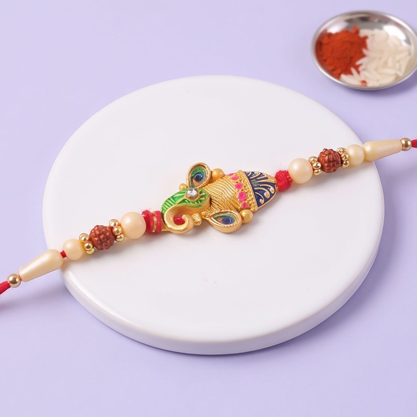Colorful Peacock Meenakari Rakhi for Brother Bhai Raksha Bandhan Festival Special Gift