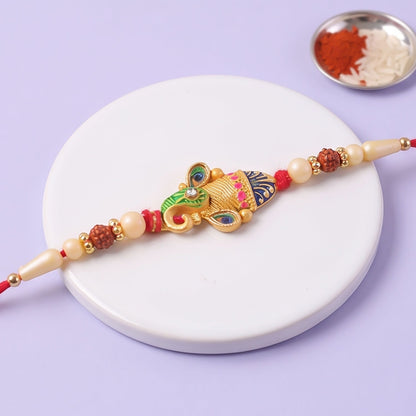 Colorful Peacock Meenakari Rakhi for Brother Bhai Raksha Bandhan Festival Special Gift