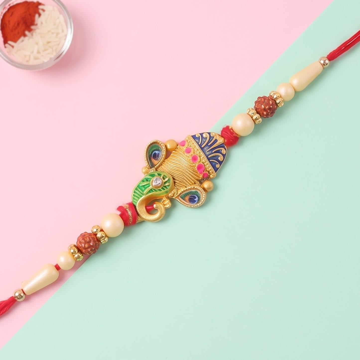 Colorful Peacock Meenakari Rakhi for Brother Bhai Raksha Bandhan Festival Special Gift