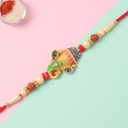 Colorful Peacock Meenakari Rakhi for Brother Bhai Raksha Bandhan Festival Special Gift