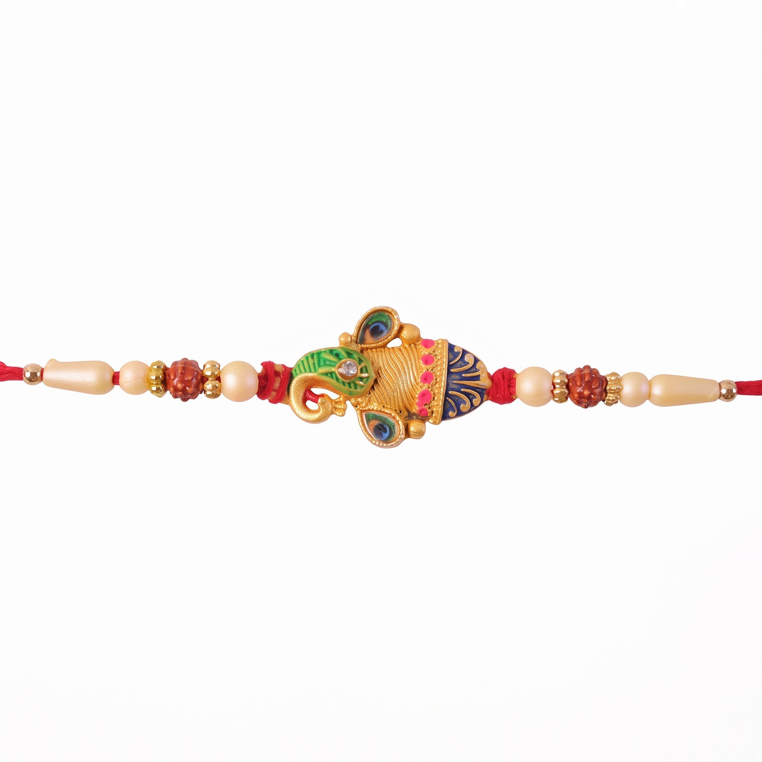 Colorful Peacock Meenakari Rakhi for Brother Bhai Raksha Bandhan Festival Special Gift