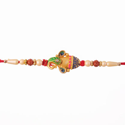 Colorful Peacock Meenakari Rakhi for Brother Bhai Raksha Bandhan Festival Special Gift