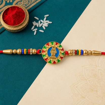 Religious Mahadev Shivling Rakhi with Meenakari – Rakhi for Brother