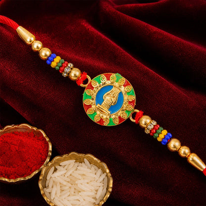 Religious Mahadev Shivling Rakhi with Meenakari – Rakhi for Brother