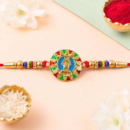 Religious Mahadev Shivling Rakhi with Meenakari – Rakhi for Brother