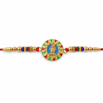 Religious Mahadev Shivling Rakhi with Meenakari – Rakhi for Brother