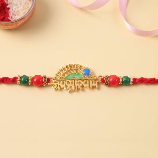 Shree Shyam Peacock Rakhi for Brother Bhai Raksha Bandhan Festival Special Gift Set
