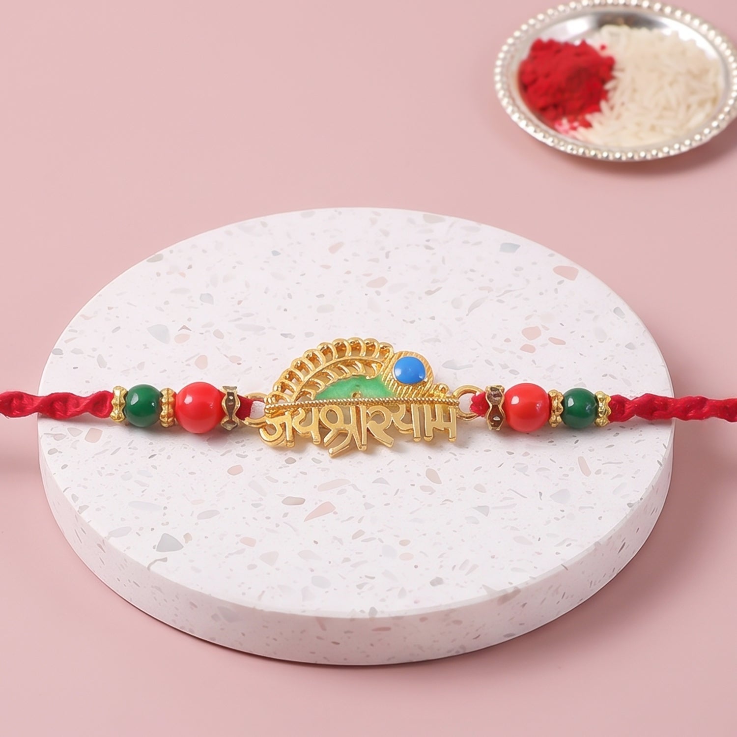 Shree Shyam Peacock Rakhi for Brother Bhai Raksha Bandhan Festival Special Gift Set