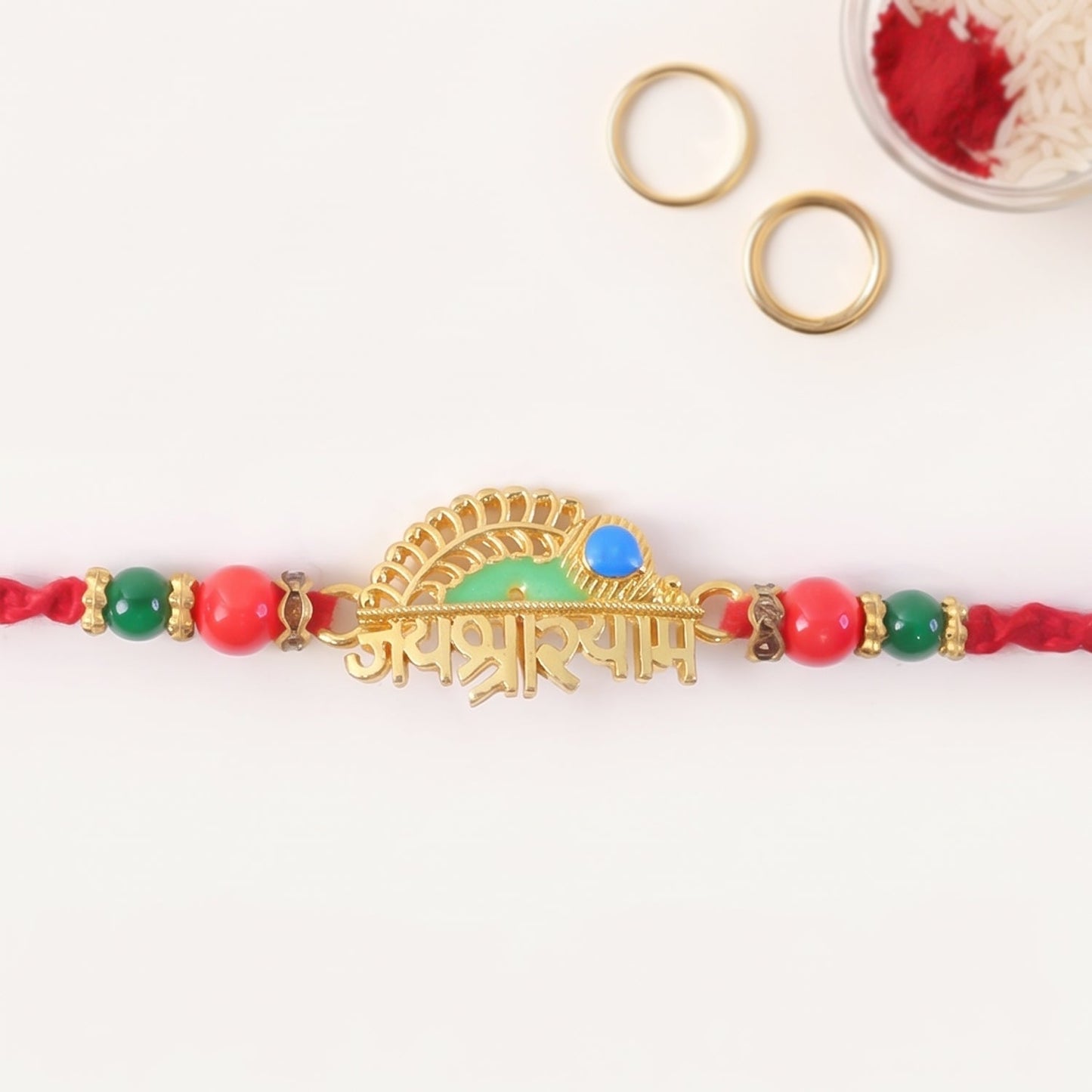 Shree Shyam Peacock Rakhi for Brother Bhai Raksha Bandhan Festival Special Gift Set
