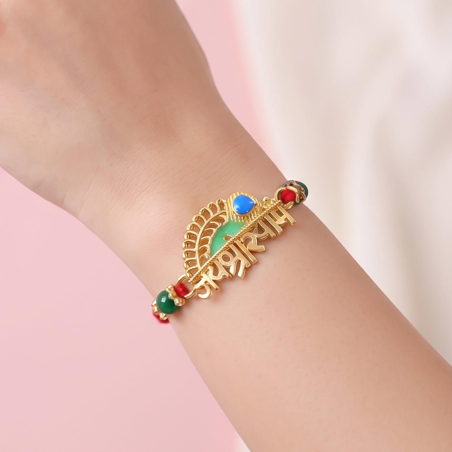 Shree Shyam Peacock Rakhi for Brother Bhai Raksha Bandhan Festival Special Gift Set