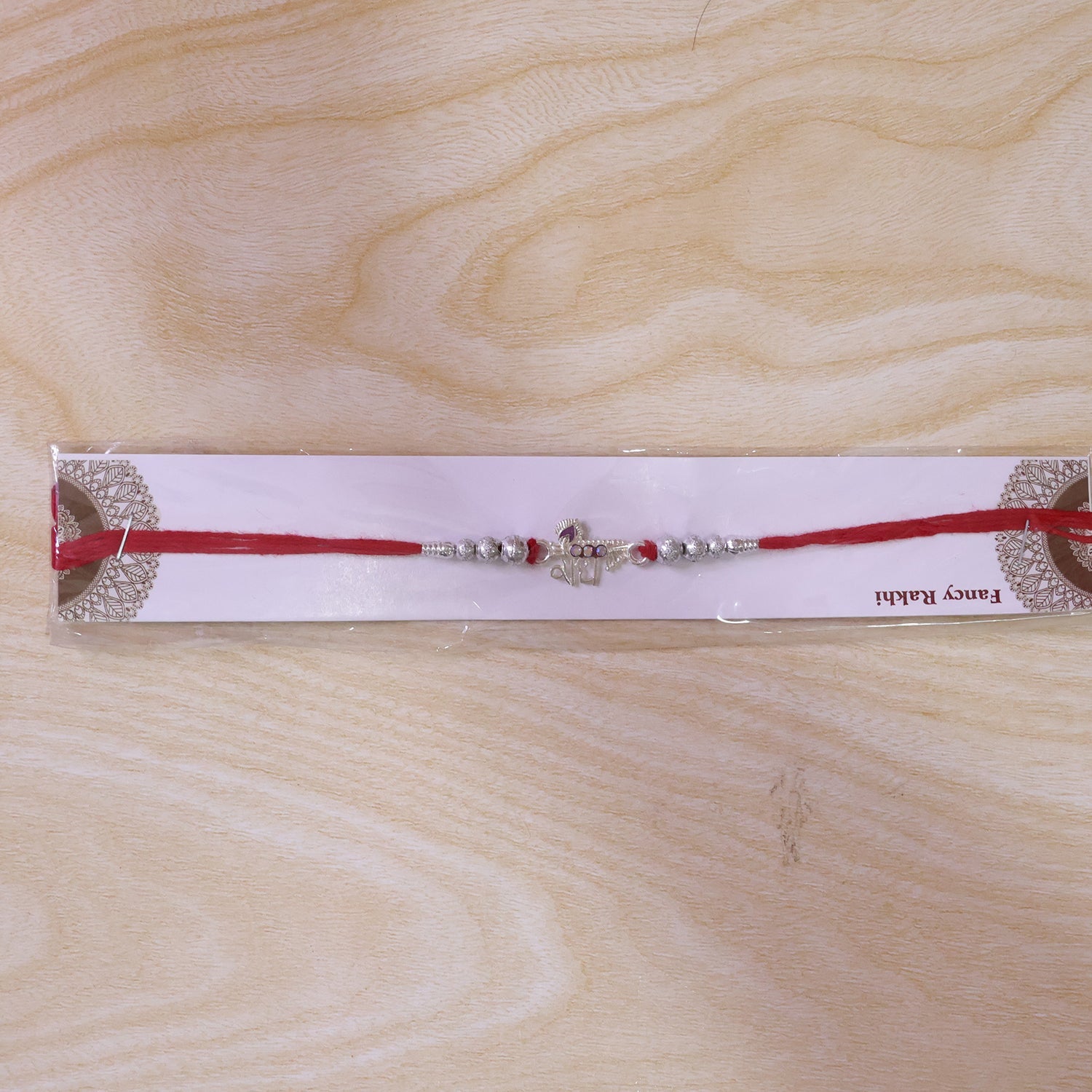 Silver Bhai Pearl Charm Rakhi for Brother Bhai Raksha Bandhan Festival Special Gift