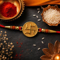 Swastik Round Beaded Rakhi – Traditional Design for Brother