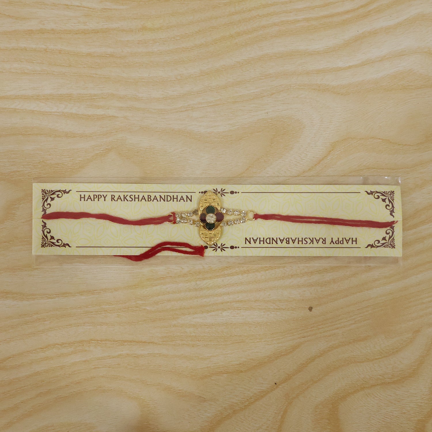 Crystal Floral Bracelet Rakhi for Brother Bhai Raksha Bandhan Festival Special Gift