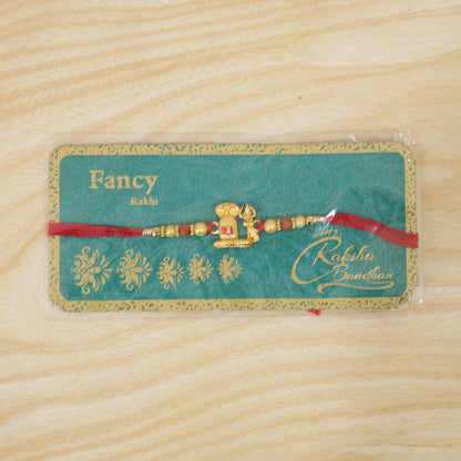 Gold Shivling Pearl Charm Rakhi for Brother Bhai Raksha Bandhan Festival Special Gift