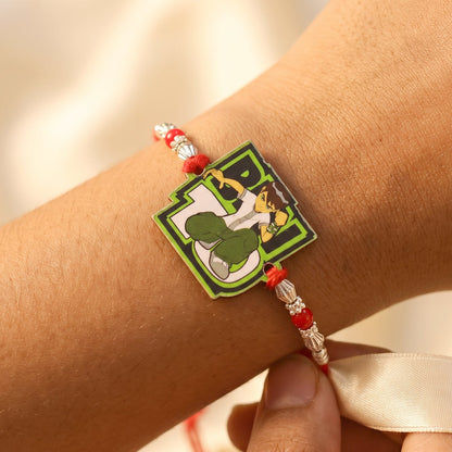 Cartoon Ben 10 Kids Rakhi with Red Beads – Rakhi for Brother