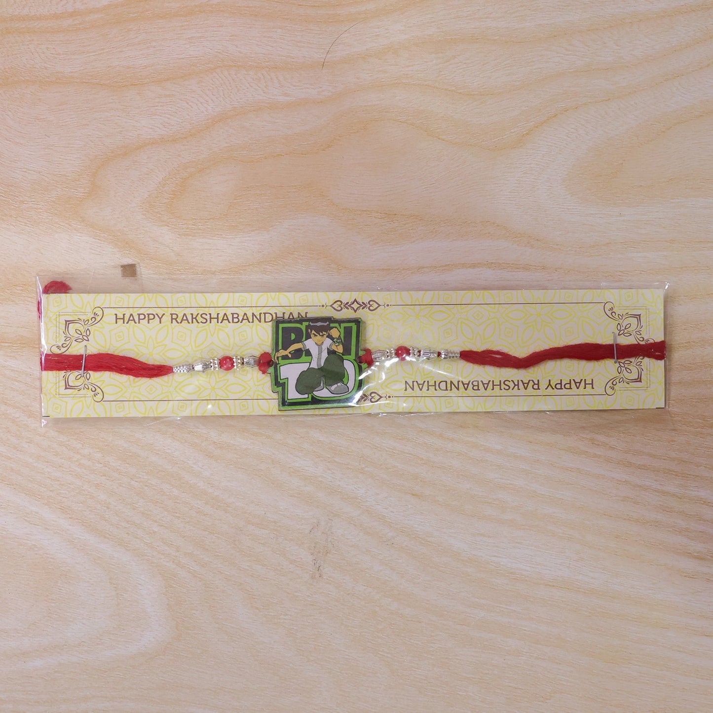 Cartoon Ben 10 Kids Rakhi with Red Beads – Rakhi for Brother