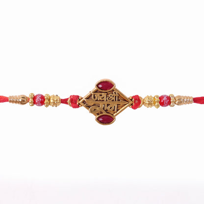 Ram Ruby Stone Rakhi for Brother Bhai Raksha Bandhan Festival Special Gift