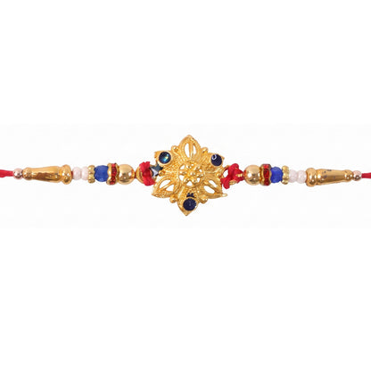 Royal Floral Kundan Rakhi for Brother Bhai Raksha Bandhan Festival Special Gift Set