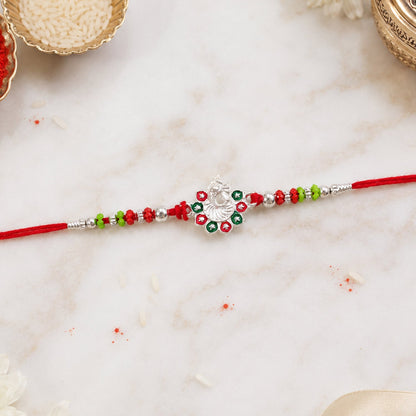 Traditional Ganesha Rakhi with Beadwork – Rakhi for Brother