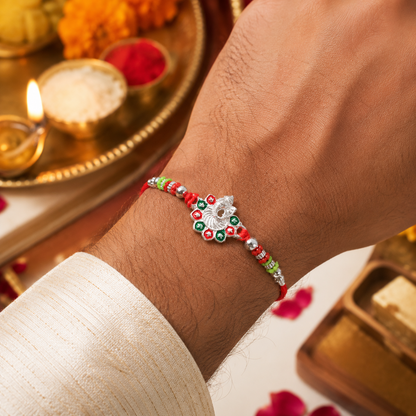 Traditional Ganesha Rakhi with Beadwork – Rakhi for Brother