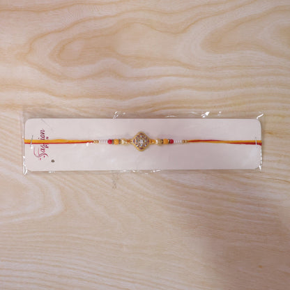 Square Kundan Stone Rakhi for Brother Bhai Raksha Bandhan Festival Special Gift Set