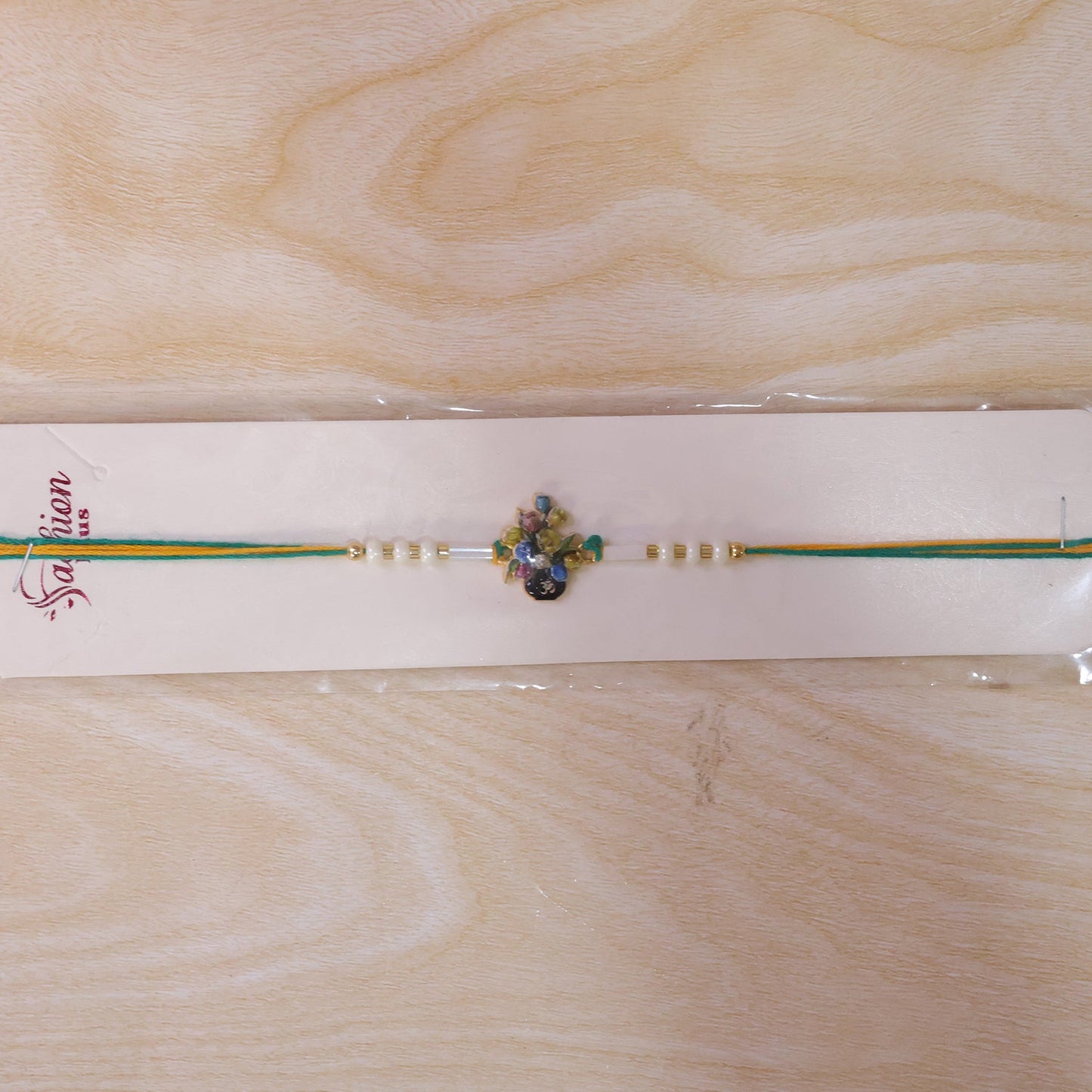 Floral Kundan Pearl Rakhi for Brother Bhai Raksha Bandhan Festival Special Gift Set