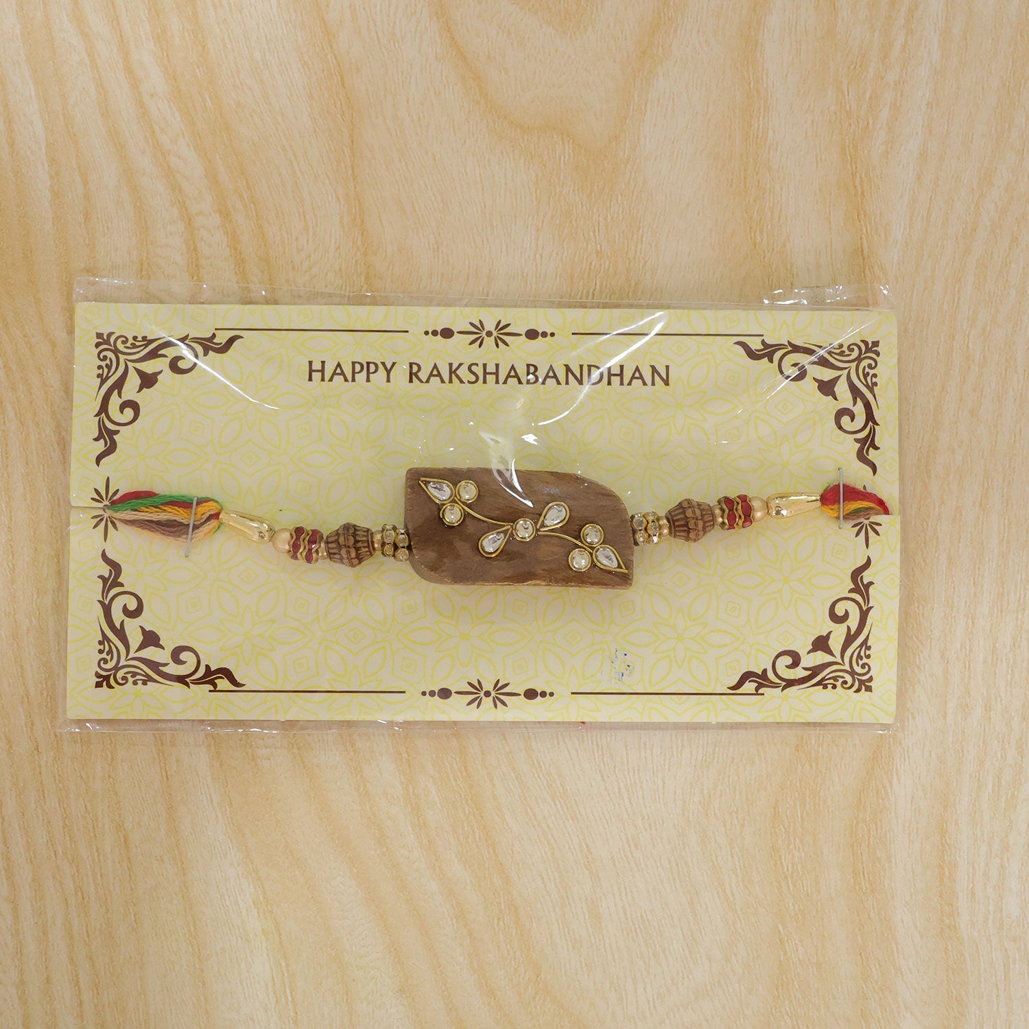Premium Rectangle Stone Studded Premium Designer Rakhi for Brother