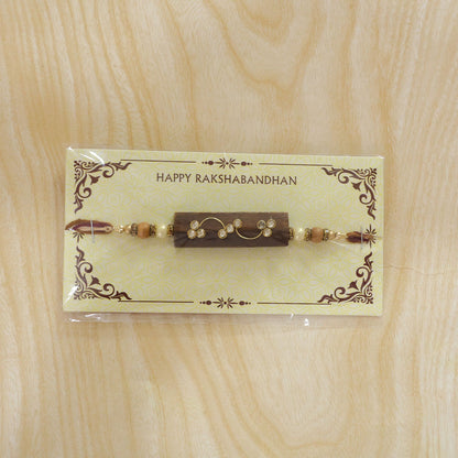 Bar Style Stone Studded Premium Designer Rakhi for Brother