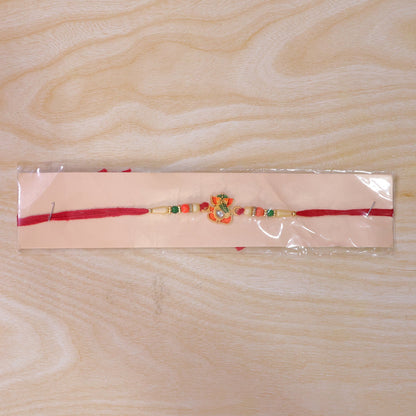 Lord Ganesha Character Premium Beaded Designer Rakhi for Brother