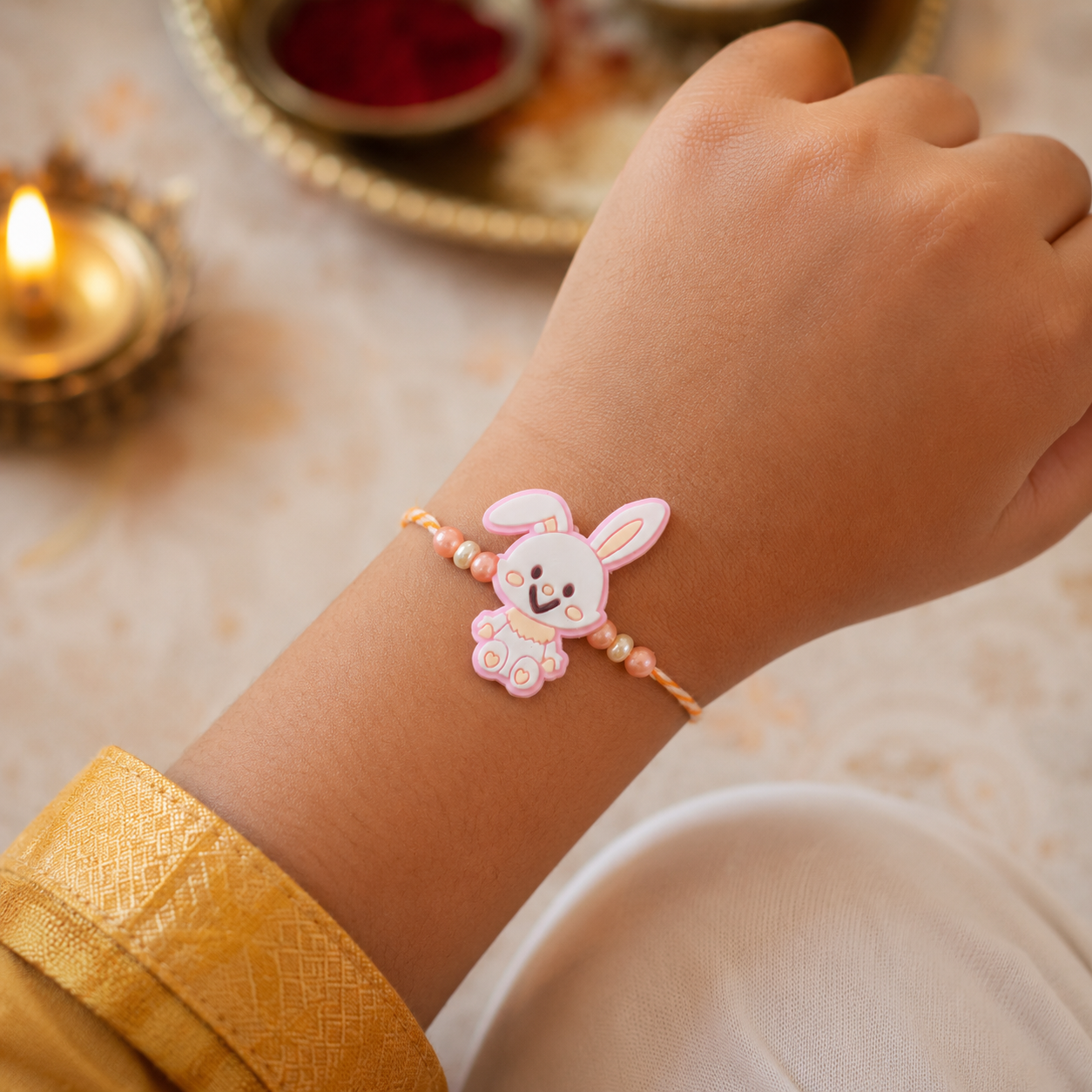 Bunny Character Kids Thread Premium Designer Rakhi for Brother