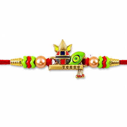 Krishna Flute Makhan Matki Designer Rakhi For Brother