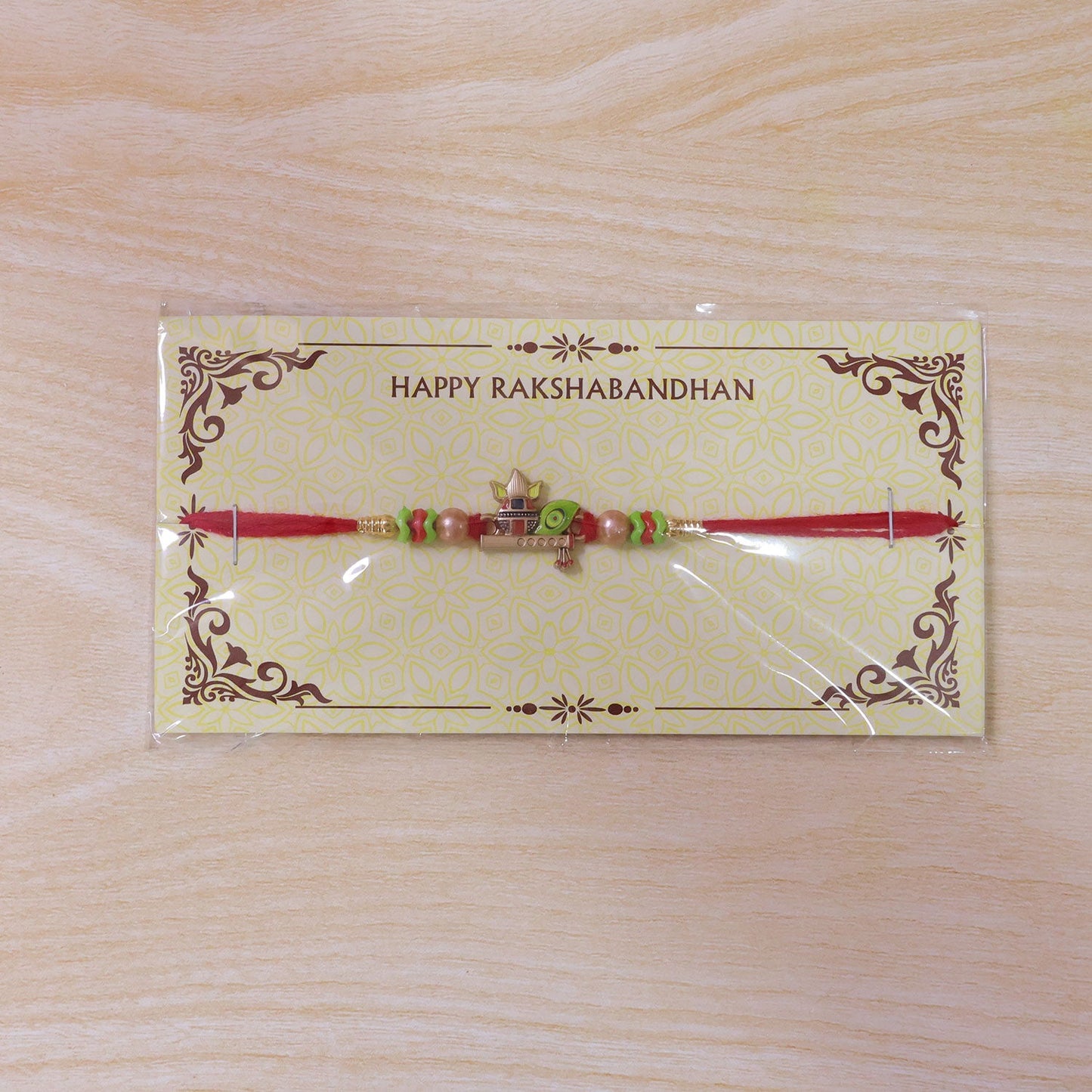 Krishna Flute Makhan Matki Designer Rakhi For Brother