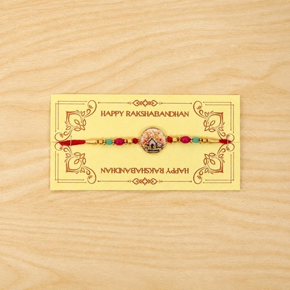 Round Design Welcome Home Charm Premium Designer Rakhi for Brother