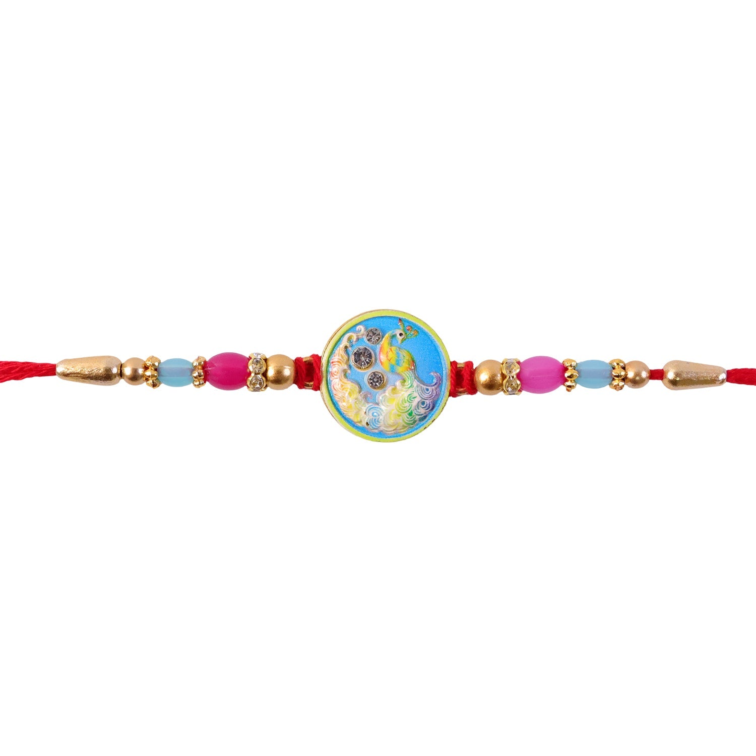 Peacock Round Design Premium Designer Traditional Rakhi for Brother