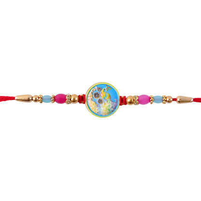 Peacock Round Design Premium Designer Traditional Rakhi for Brother