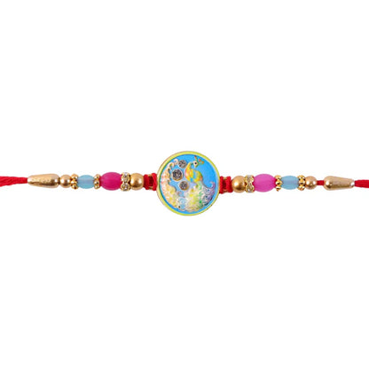 Traditional Rakhi for Brother - Peacock Round Design Festive Thread