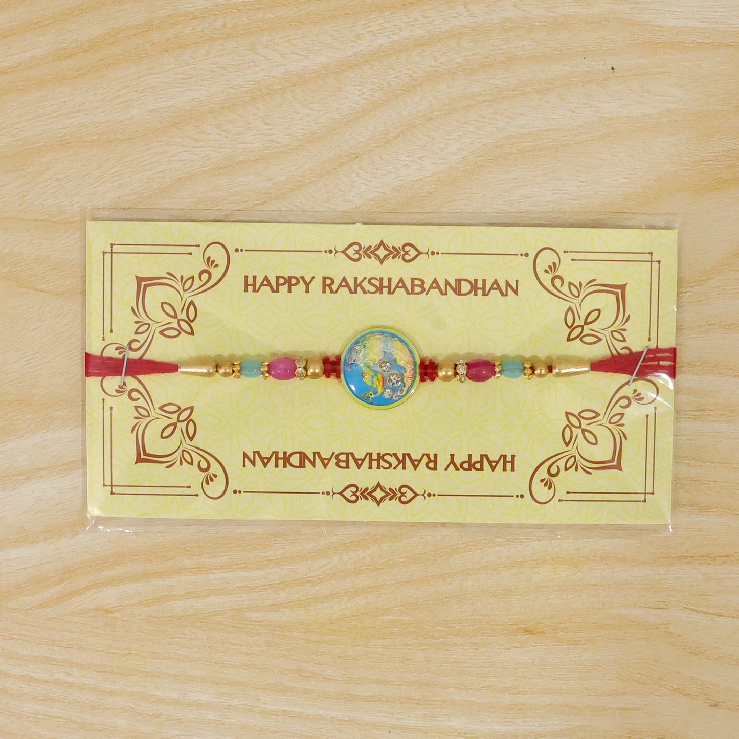 Peacock Round Design Premium Designer Traditional Rakhi for Brother